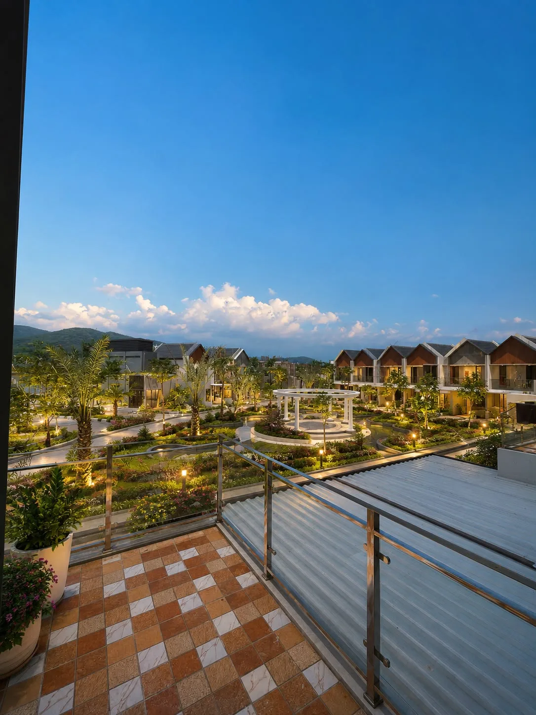Panorama kawasan cluster dari balkon lantai dua